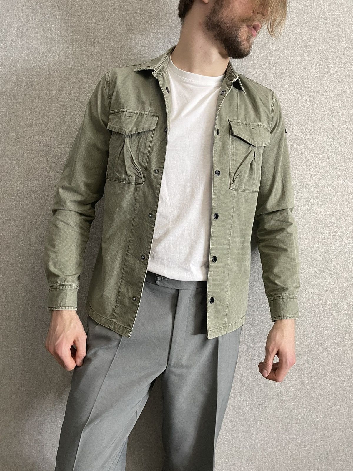 DENHAM Denham Mens Khaki Shirt long sleeve size S Size US S / EU 44-46 / 1 - 13 Thumbnail