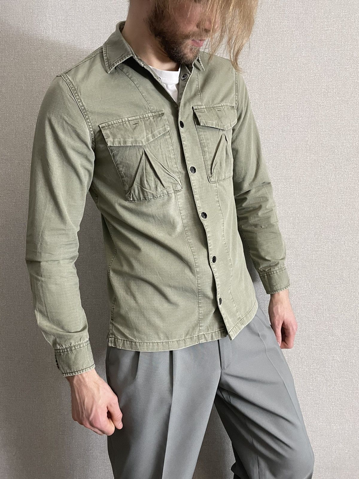 DENHAM Denham Mens Khaki Shirt long sleeve size S Size US S / EU 44-46 / 1 - 8 Thumbnail