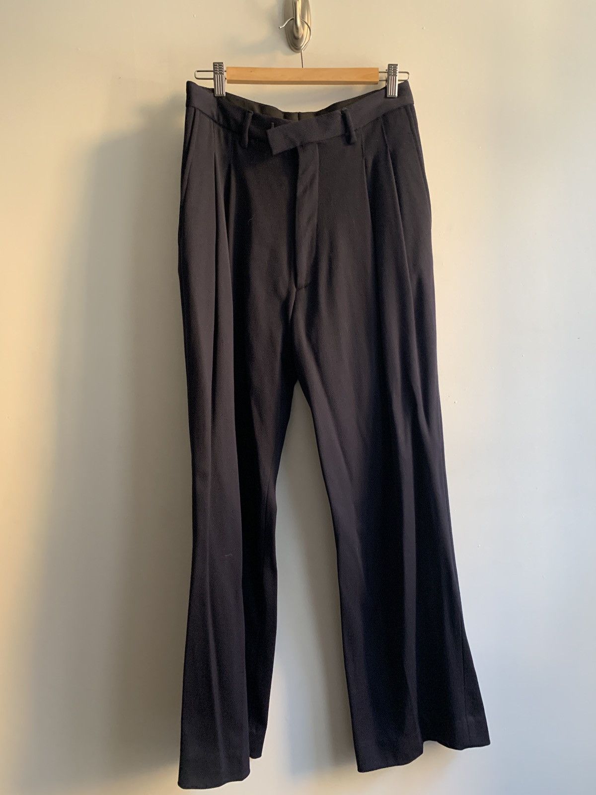 Eckhaus Latta Eckhaus Latta Navy Pleat Trousers Size 36R - 2 Thumbnail