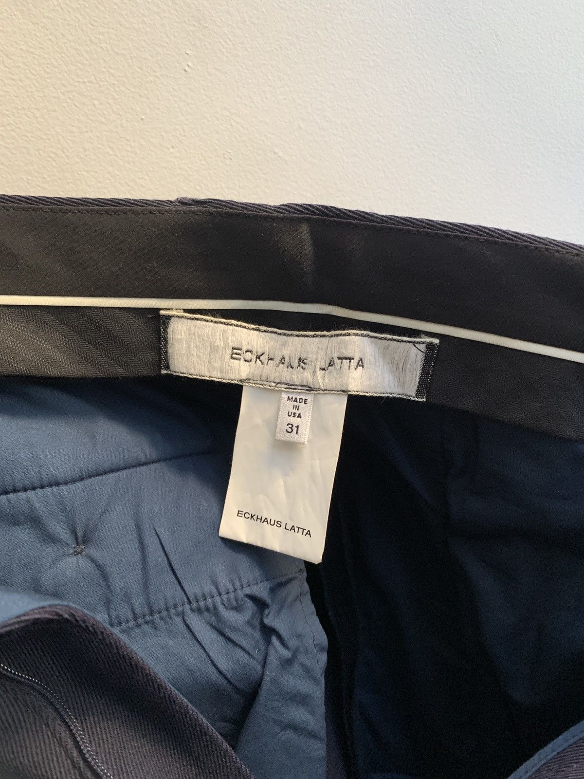 Eckhaus Latta Eckhaus Latta Navy Pleat Trousers Size 36R - 3 Thumbnail