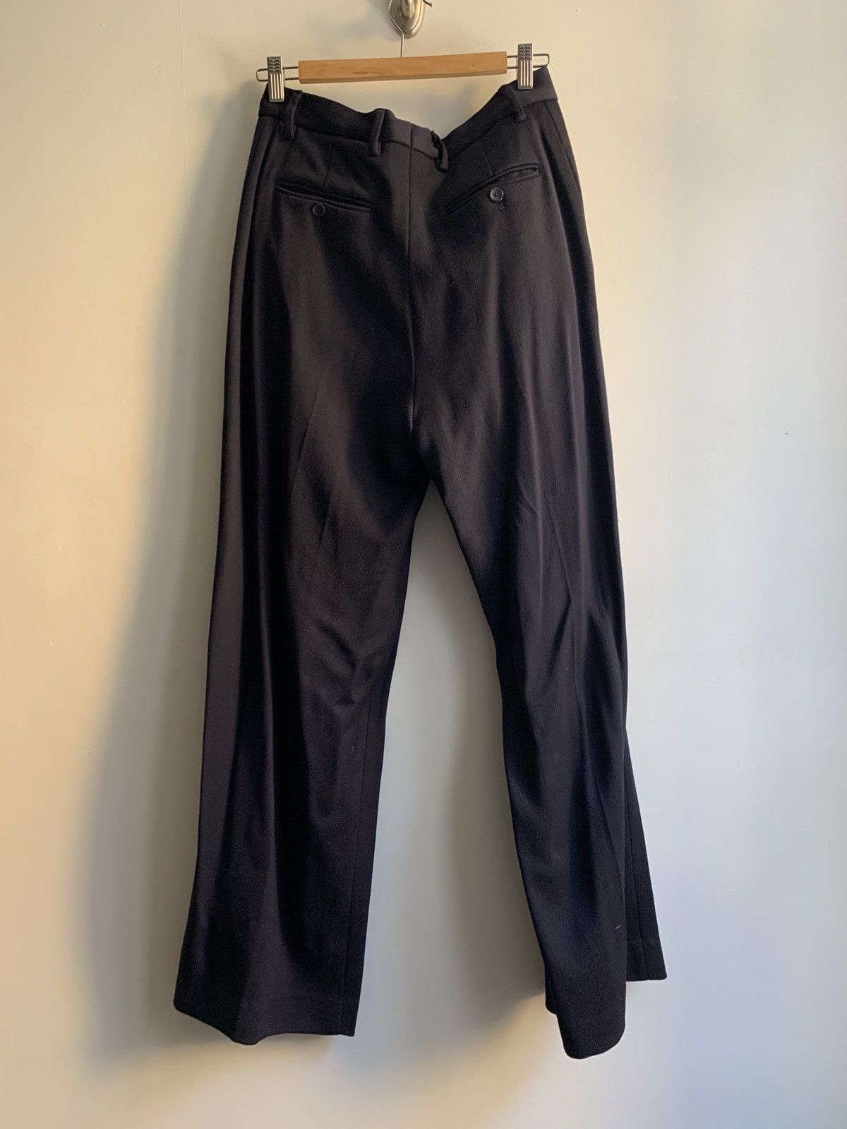 Eckhaus Latta Eckhaus Latta Navy Pleat Trousers Size 36R - 4 Thumbnail