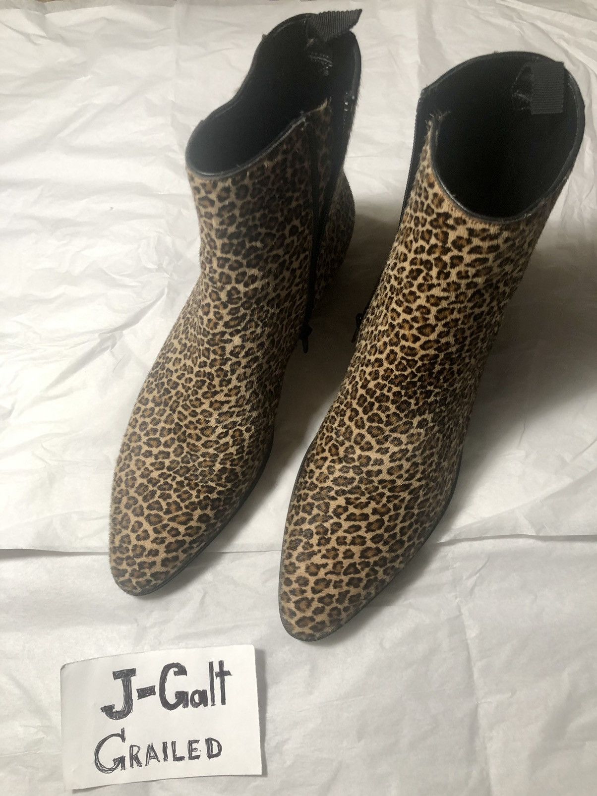 Celine GRAIL original Hedi Slimane Leopard Boots in Pony Hair Size US 7 / EU 40 - 4 Thumbnail