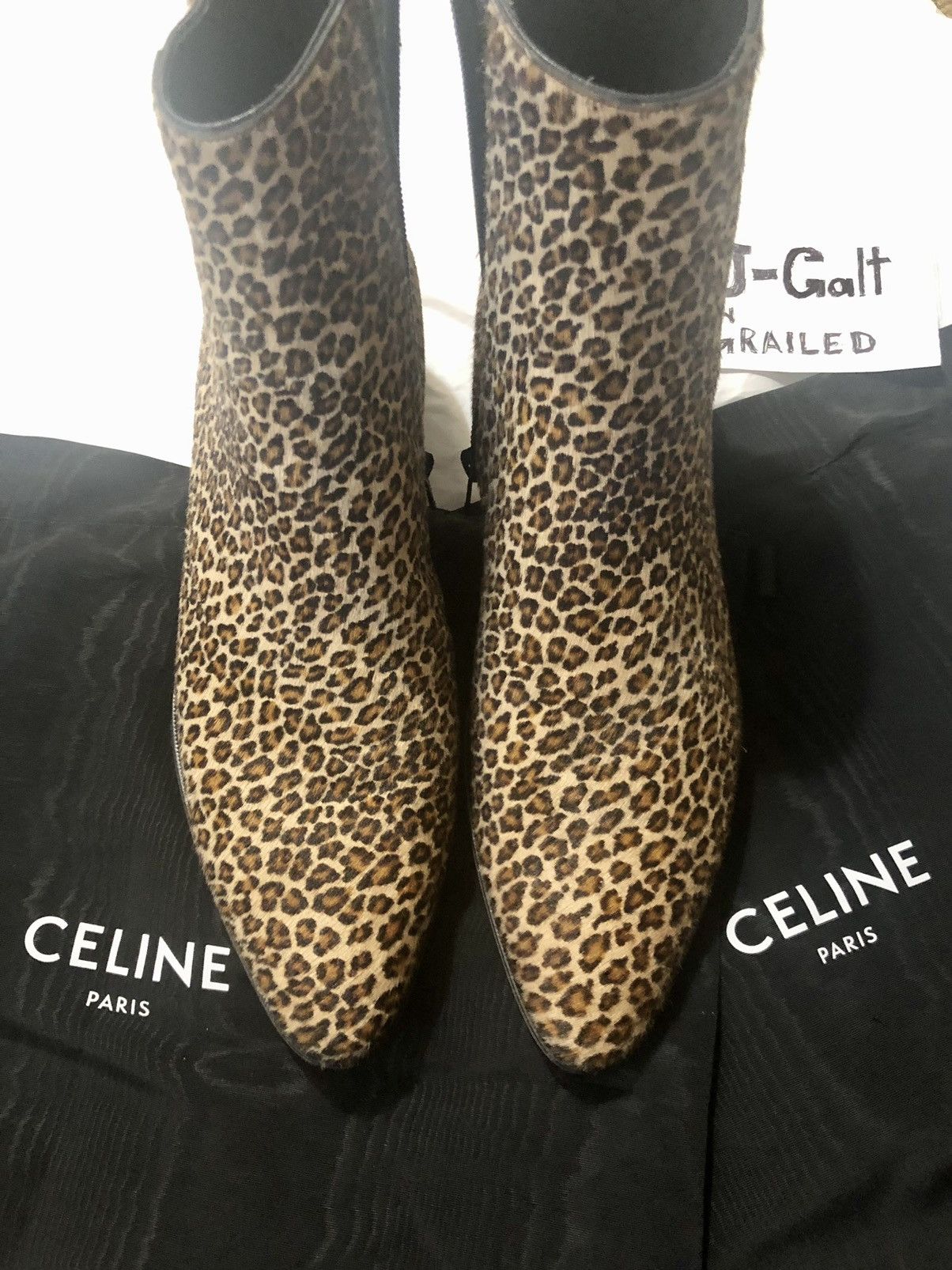 Celine GRAIL original Hedi Slimane Leopard Boots in Pony Hair Size US 7 / EU 40 - 2 Thumbnail