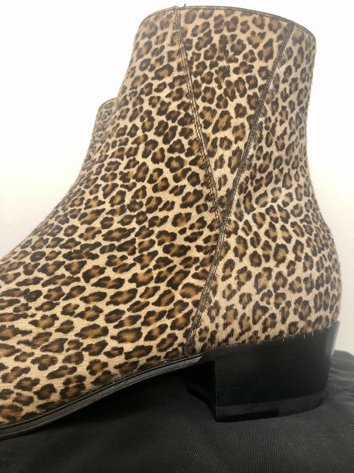 Celine GRAIL original Hedi Slimane Leopard Boots in Pony Hair Size US 7 / EU 40 - 9 Thumbnail