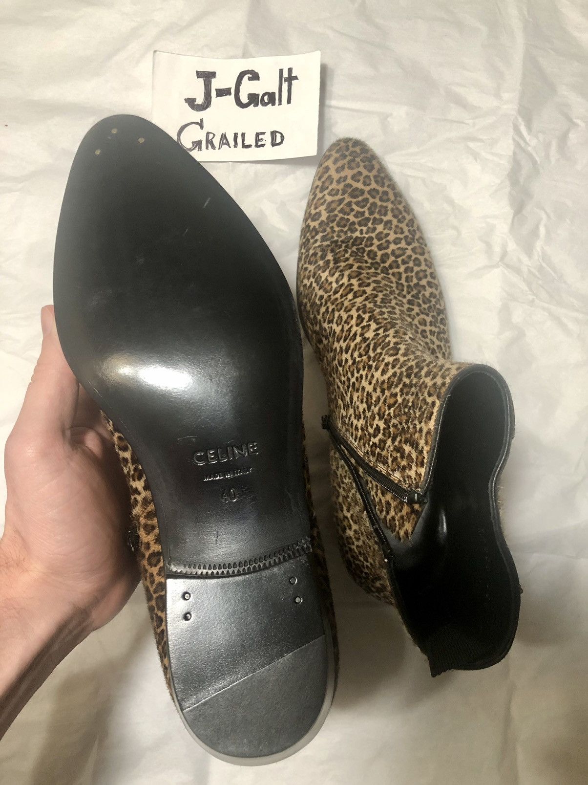 Celine GRAIL original Hedi Slimane Leopard Boots in Pony Hair Size US 7 / EU 40 - 6 Thumbnail