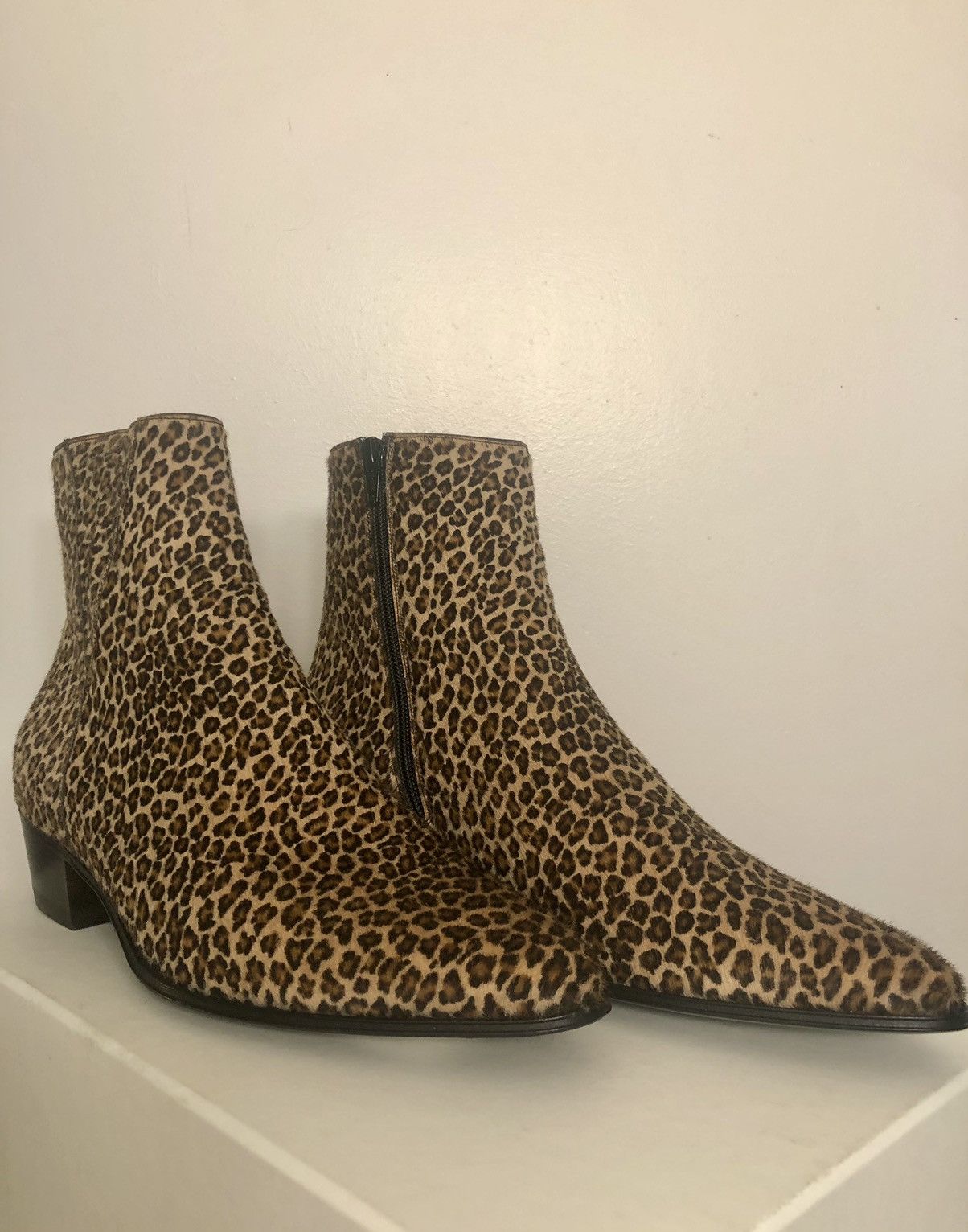 Celine GRAIL original Hedi Slimane Leopard Boots in Pony Hair Size US 7 / EU 40 - 14 Thumbnail