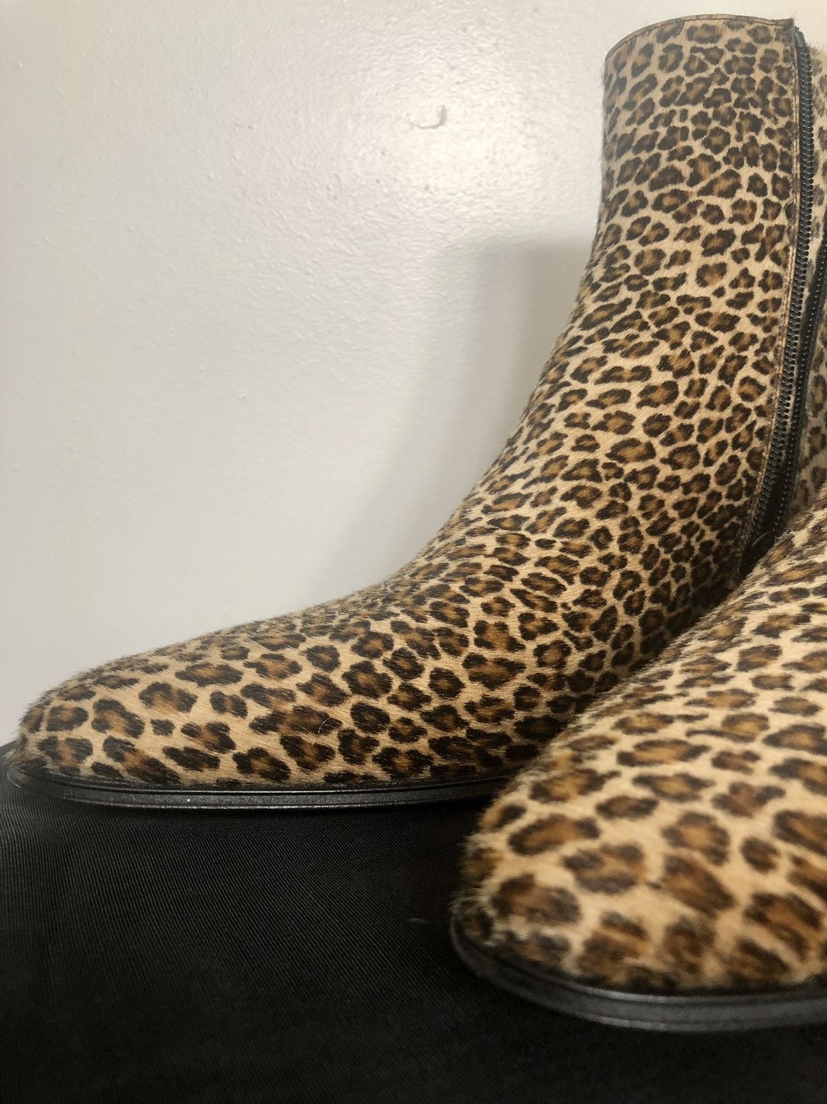 Celine GRAIL original Hedi Slimane Leopard Boots in Pony Hair Size US 7 / EU 40 - 8 Thumbnail