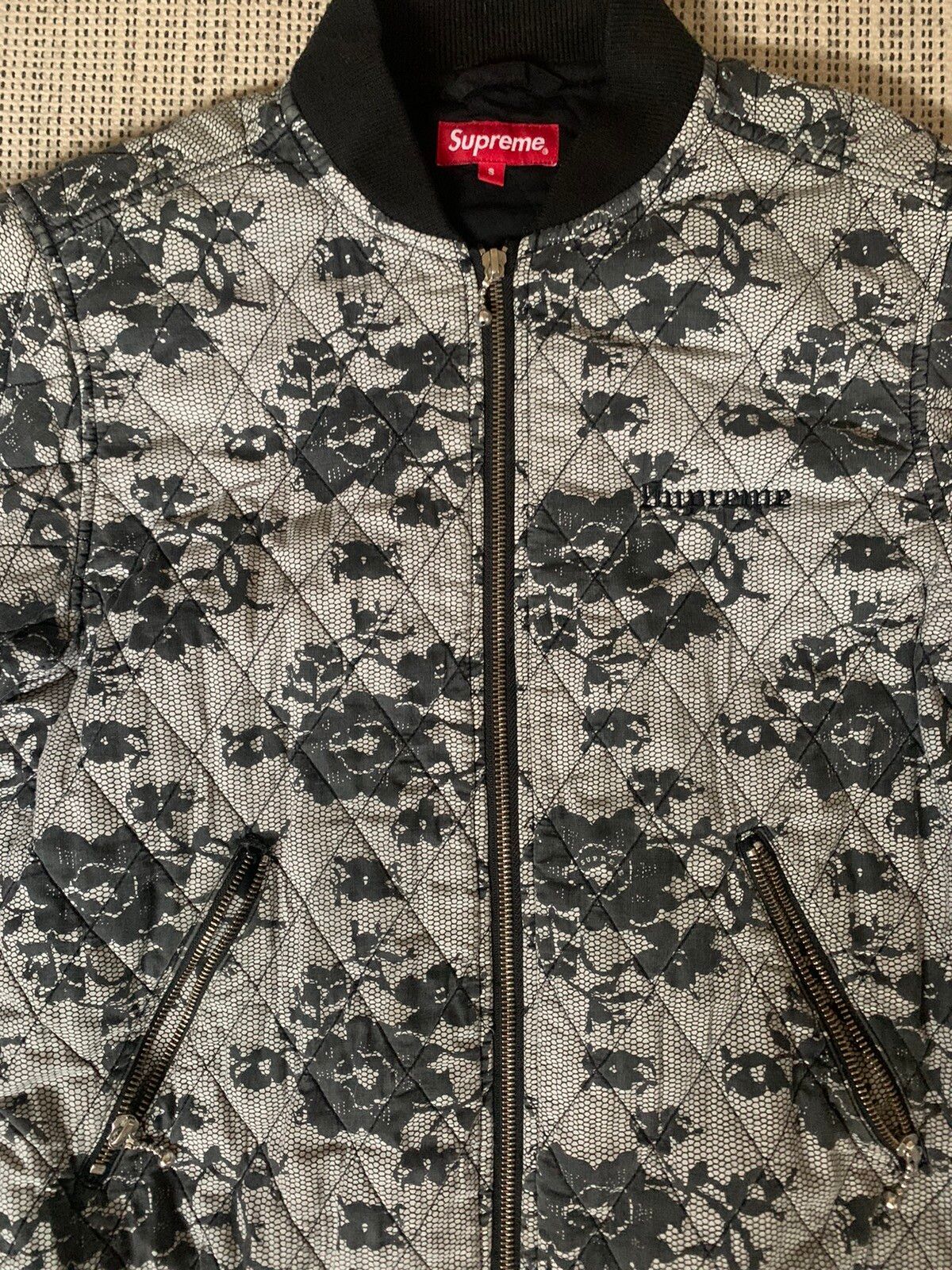 Supreme Supreme Quilted Lace Bomber Jacket Floral | Grailed
