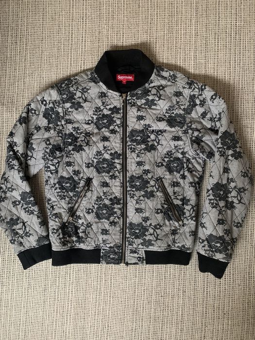 Supreme quilted cheap lace bomber jacket