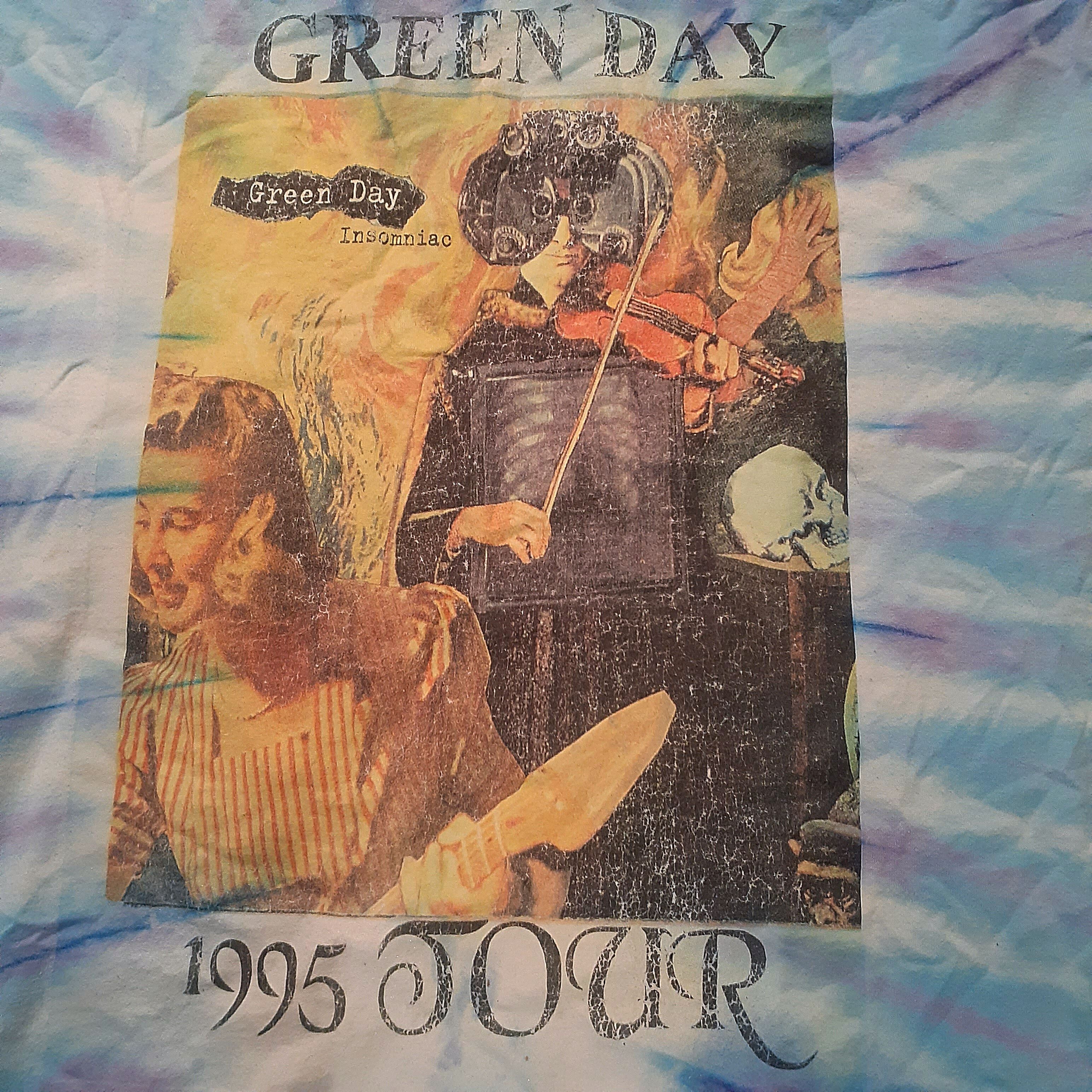 Vintage Vintage 90's Greenday Insomniac Concert Teeshirt Size US XL / EU 56 / 4 - 3 Thumbnail