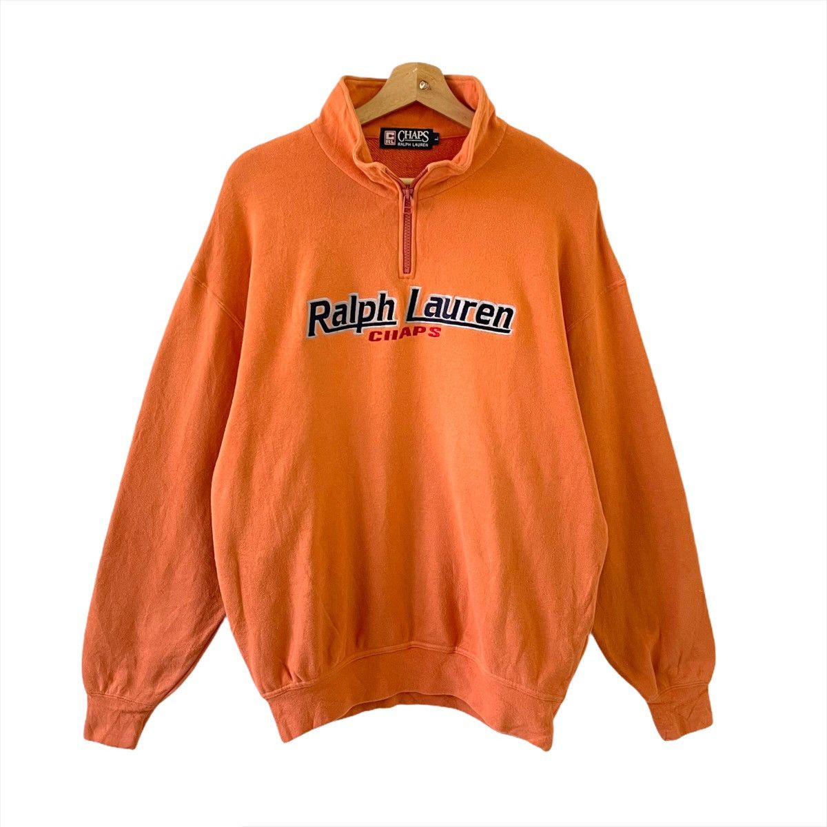 Chaps Ralph Lauren × Polo Ralph Lauren × Vintage 💥 Vintage Chaps Ralph Lauren Halpzip Sweatshirt Size US L / EU 52-54 / 3 - 1 Thumbnail