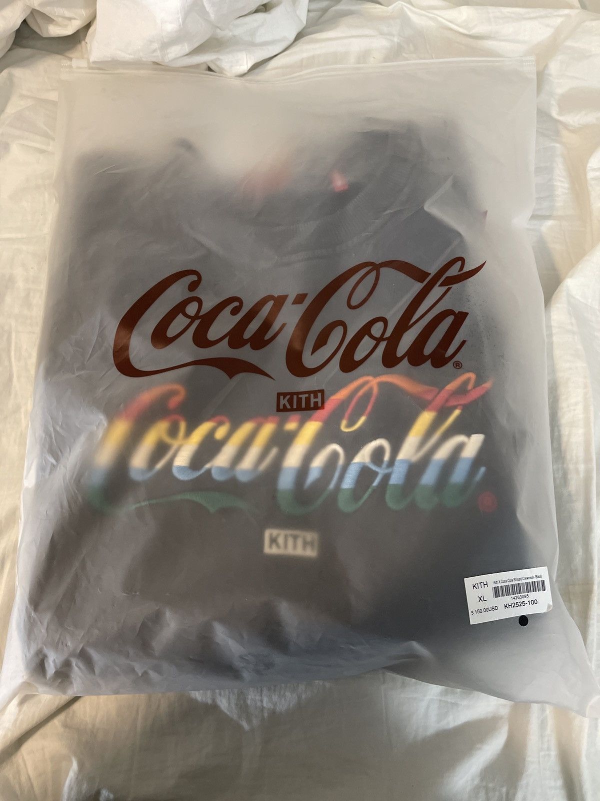 Coca Cola × Kith Kith Coca-Cola Striped black crewneck | Grailed