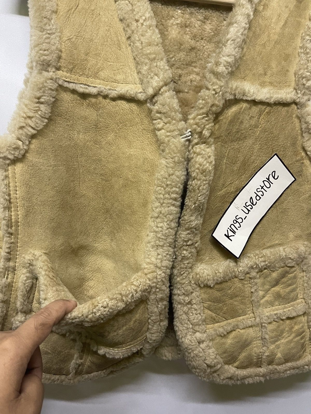 Leather VINTAGE SHEARLING LEATHER VEST JACKET Size US S / EU 44-46 / 1 - 5 Thumbnail