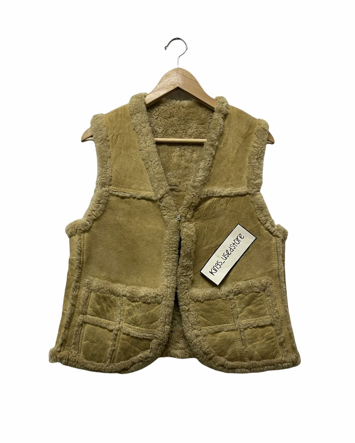 Leather VINTAGE SHEARLING LEATHER VEST JACKET Size US S / EU 44-46 / 1 - 1 Thumbnail