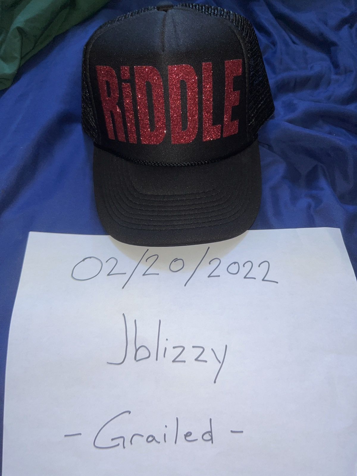 Antony RiDDLE Trucker Hat - Black + Red Sparkle