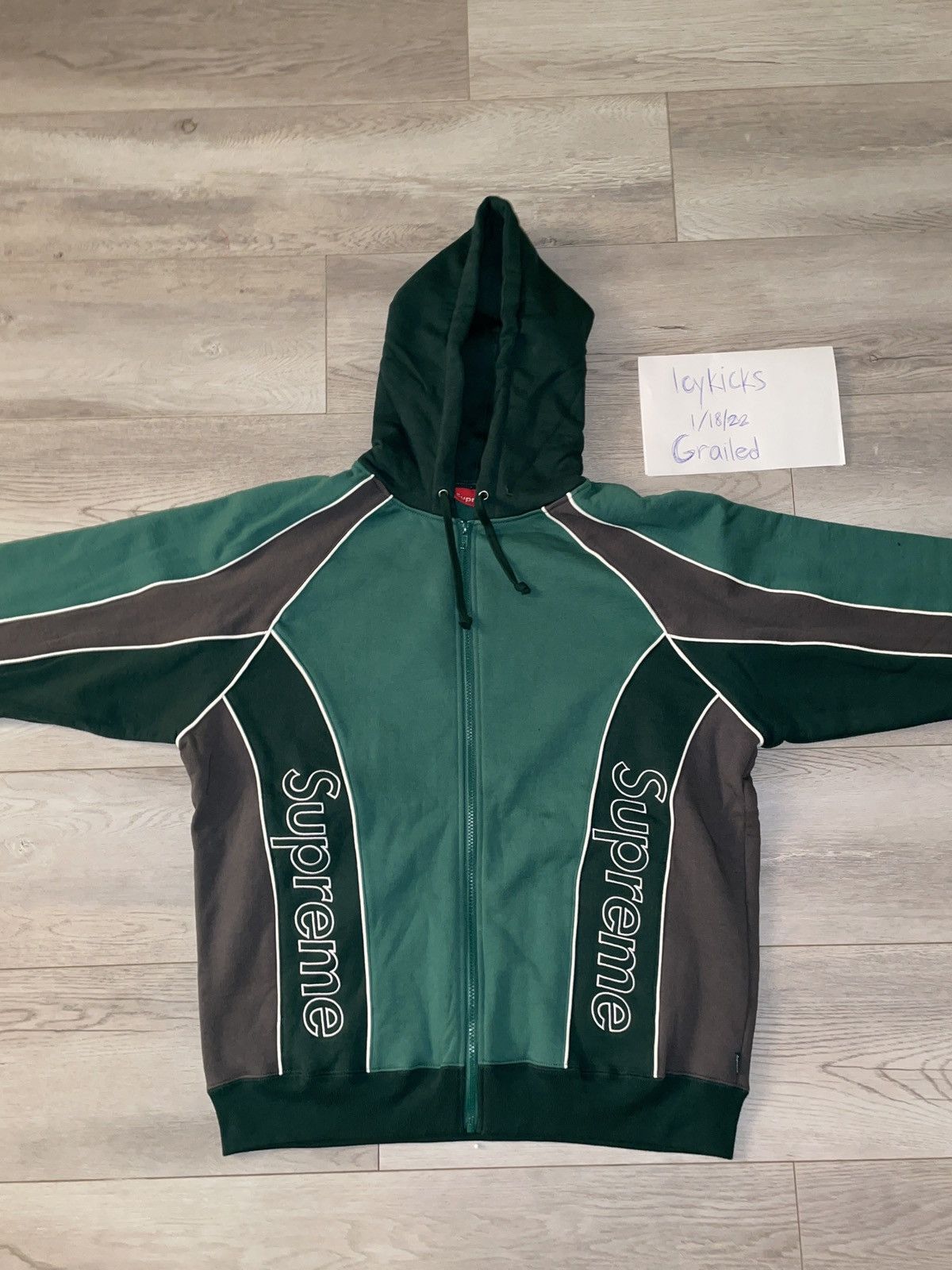 Supreme Track Paneled Zip Up Hooded Sweatshirt | Grailed