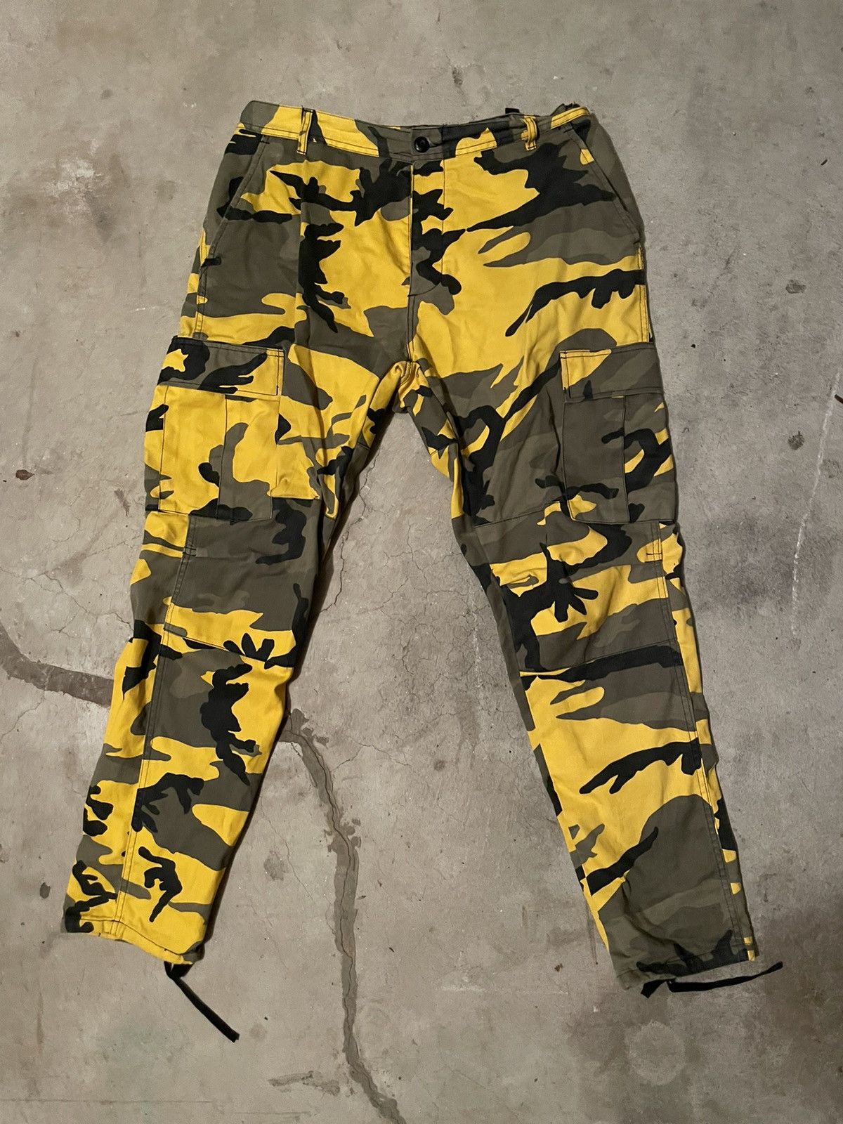 Military Rothco Yellow Camo Cargo Pants Grailed