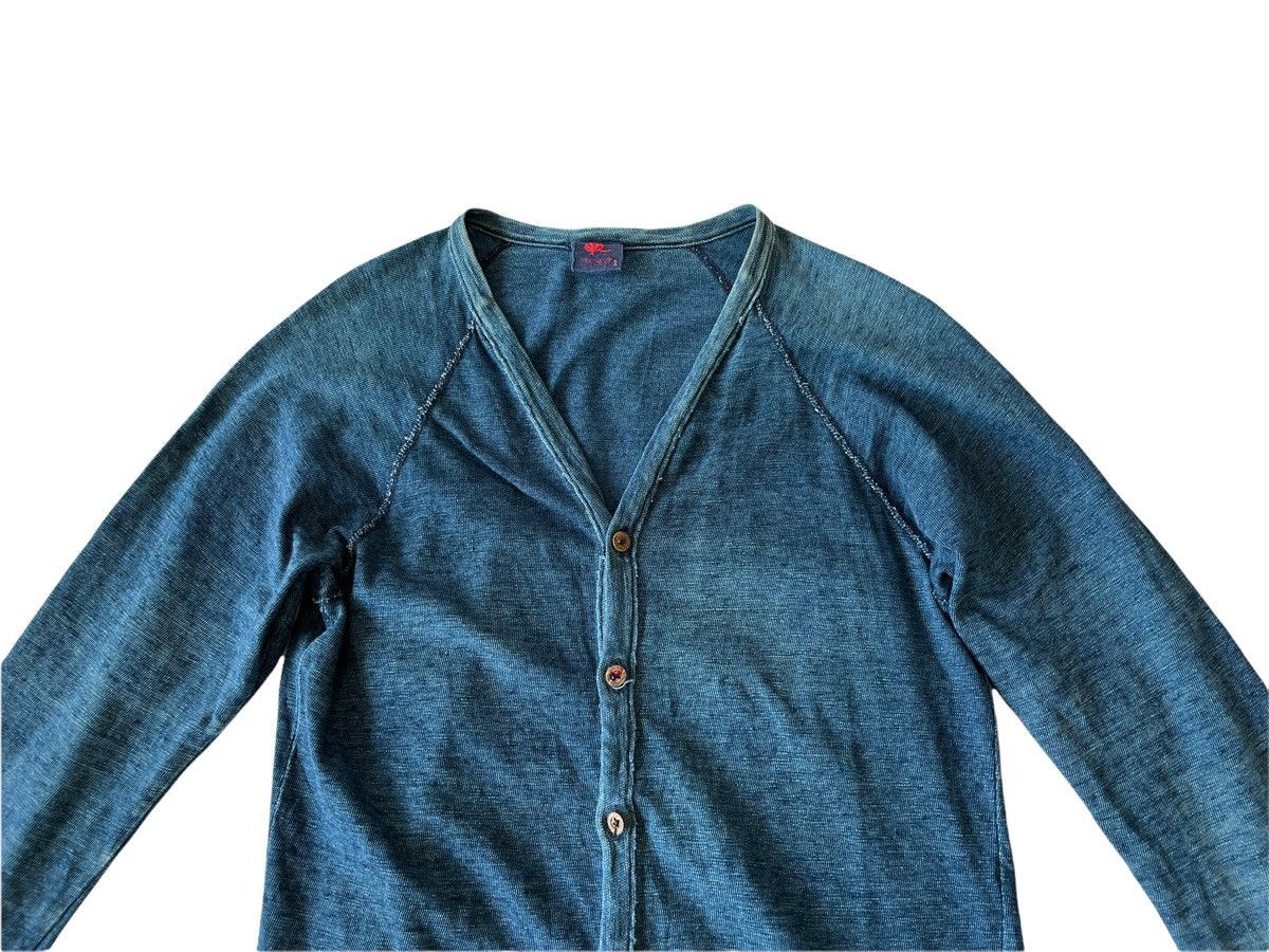 Vintage Distressed Indigo Cardigan by 45 rpm in size 2