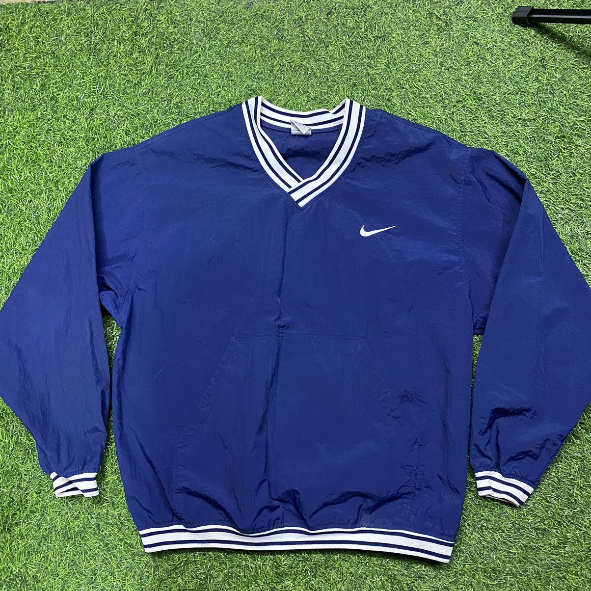 Nike × Vintage V-Neck Pullover Windbreaker Size US L / EU 52-54 / 3 - 1 Thumbnail