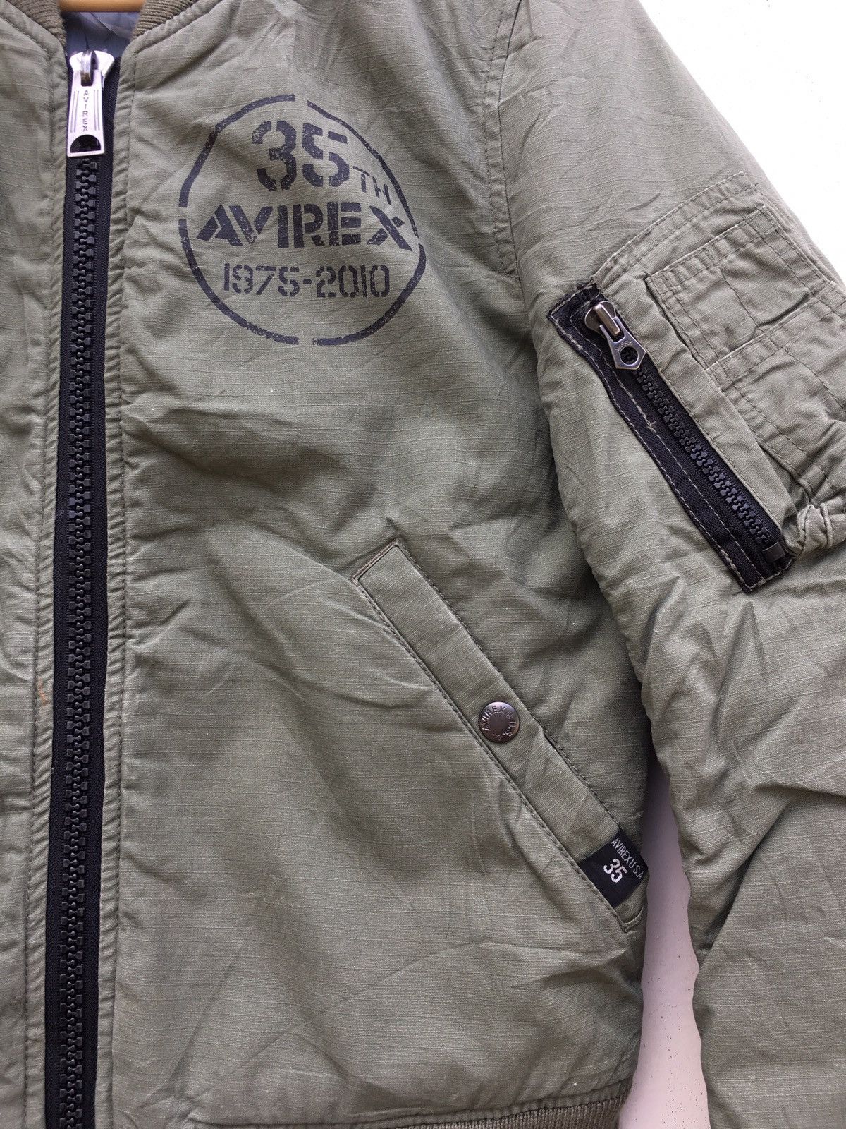 Avirex Rare Avirex Reversible Green Army Jacket Size US S / EU 44-46 / 1 - 4 Thumbnail