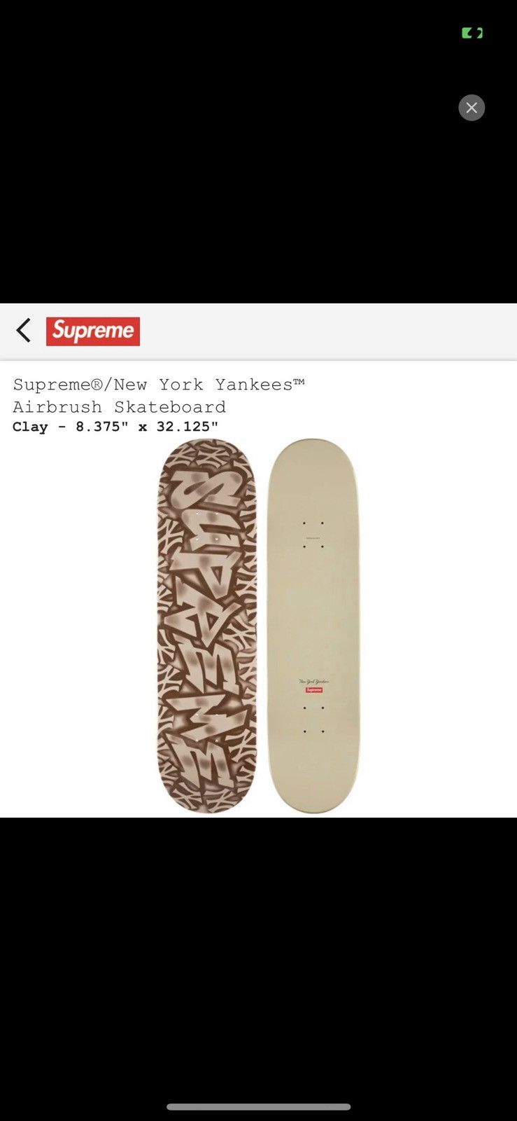 Supreme Supreme New York Yankees Airbrush Skateboard Deck FW21