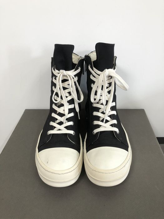 Rick Owens Rick owens drkshdw hi-top ramones in black/milk size41 | Grailed