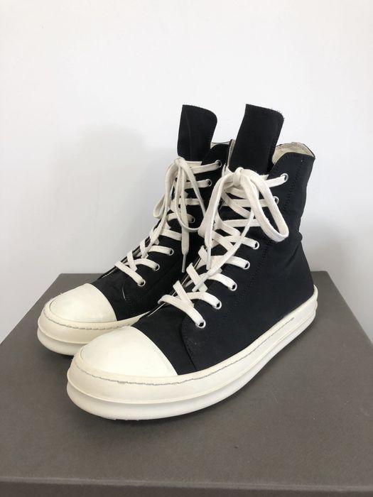 Rick Owens Rick owens drkshdw hi-top ramones in black/milk size41 | Grailed