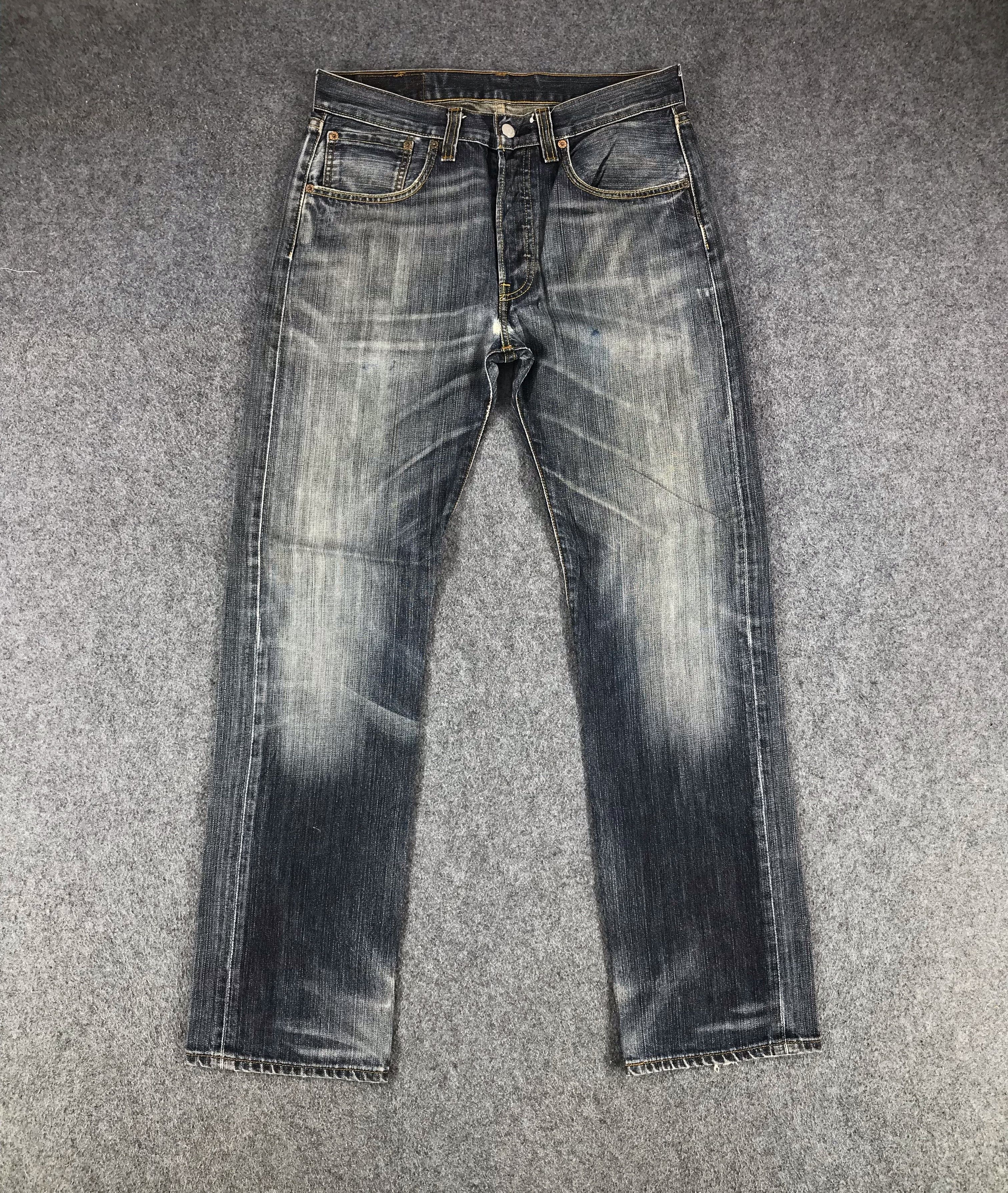 Vintage Whiskers Levis 501 Denim Jeans-JM959