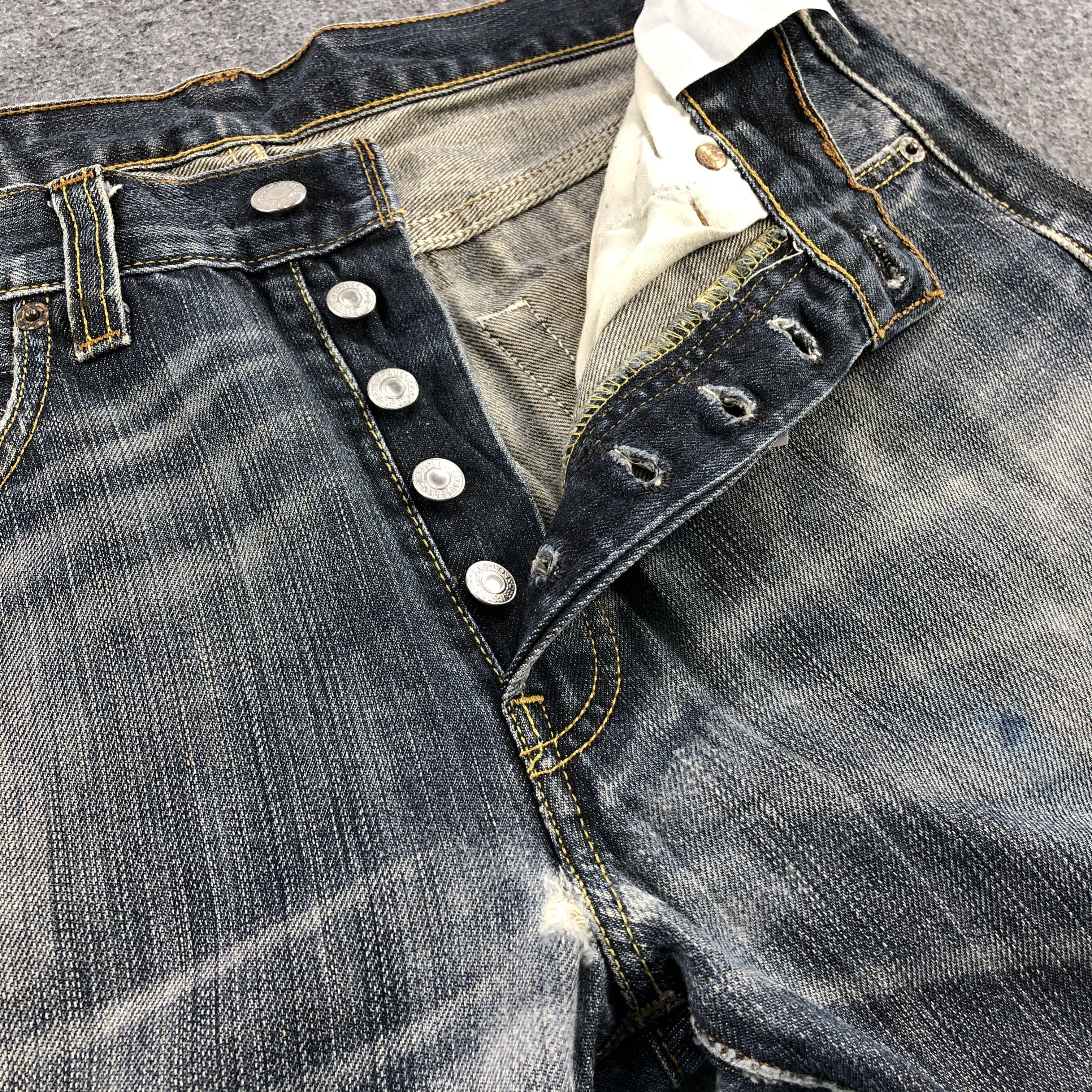 Vintage Whiskers Levis 501 Denim Jeans-JM959