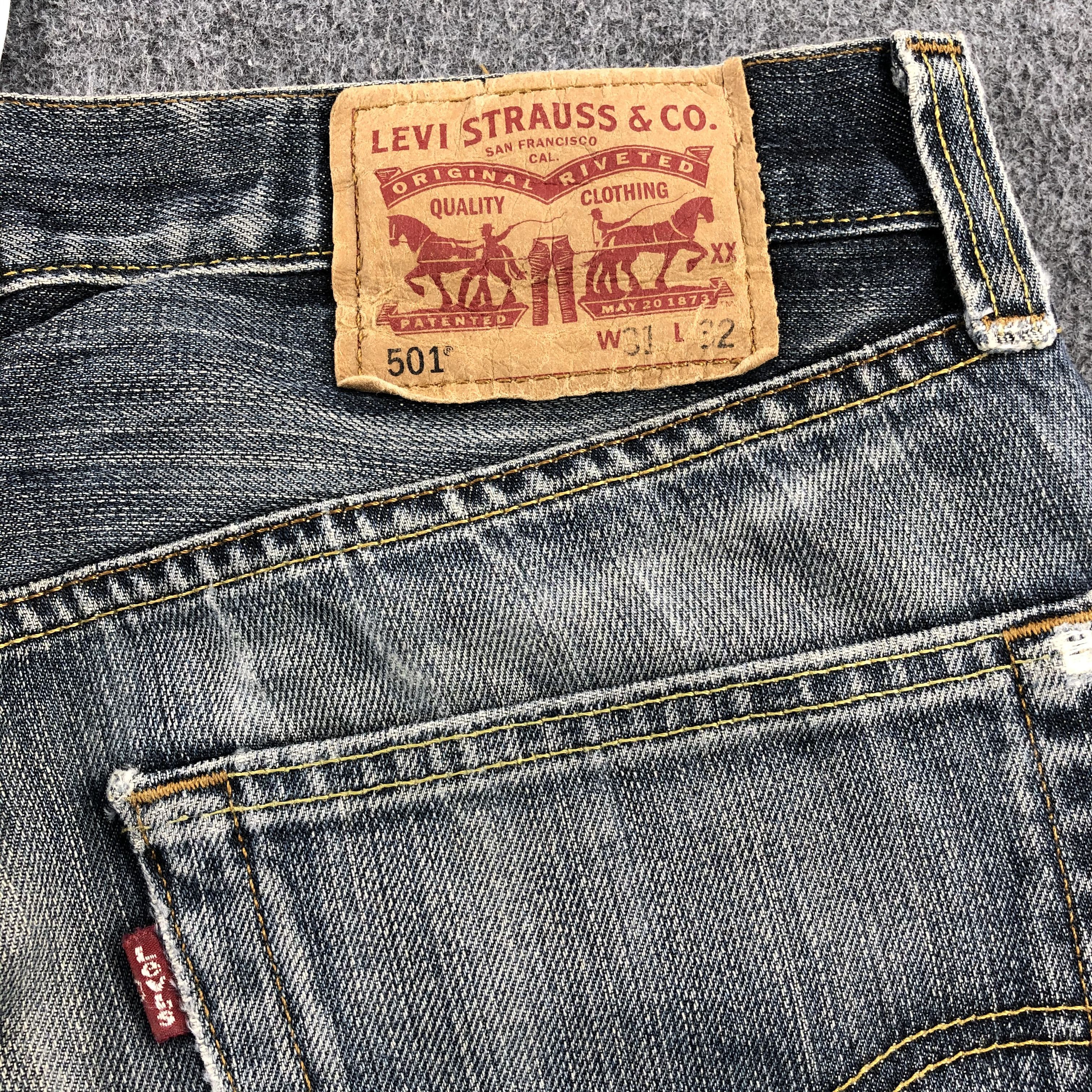 Vintage Whiskers Levis 501 Denim Jeans-JM959