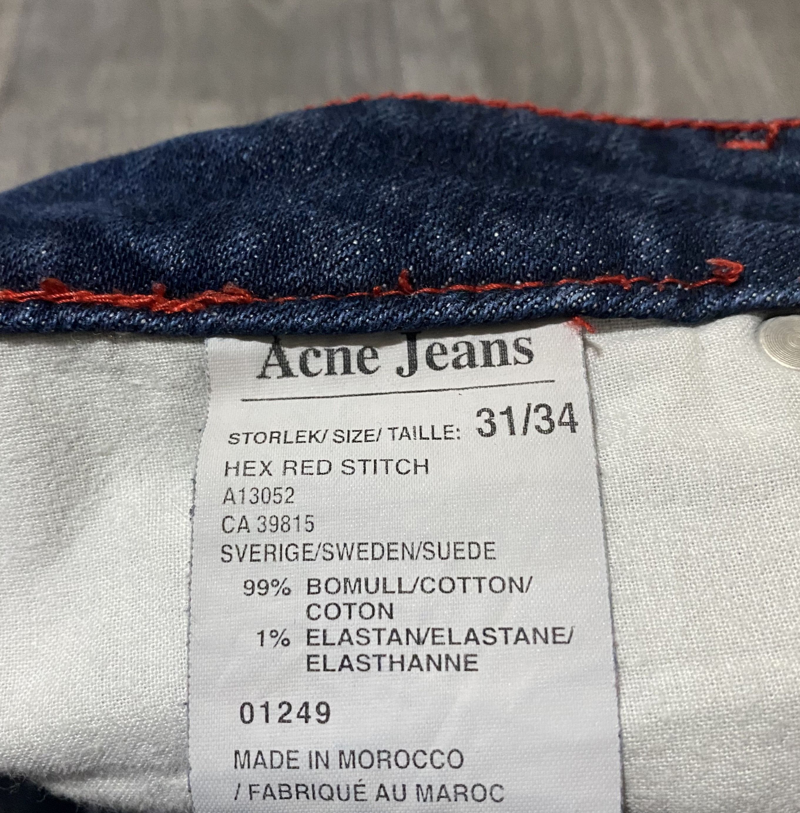 Acne Studios Rare Vintage Acne Studios Vintage Hex Red Stitch Jeans Denim Size US 31 - 10 Thumbnail