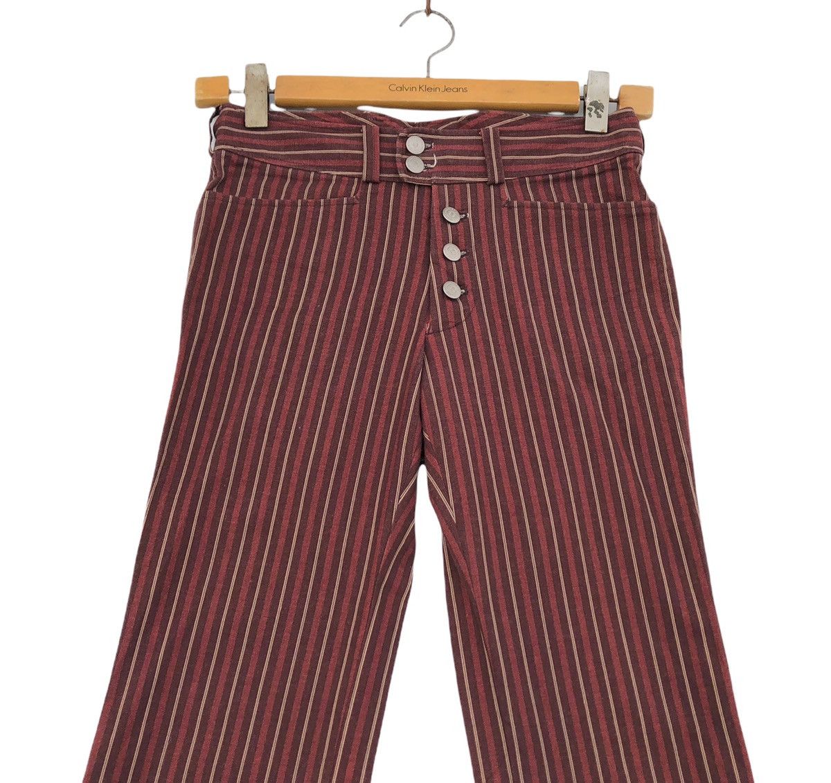 If Six Was Nine × Tornado Mart 🔥Megawatts 🔥Tornado Mart Stripes Flare Jeans Size US 29 - 3 Thumbnail