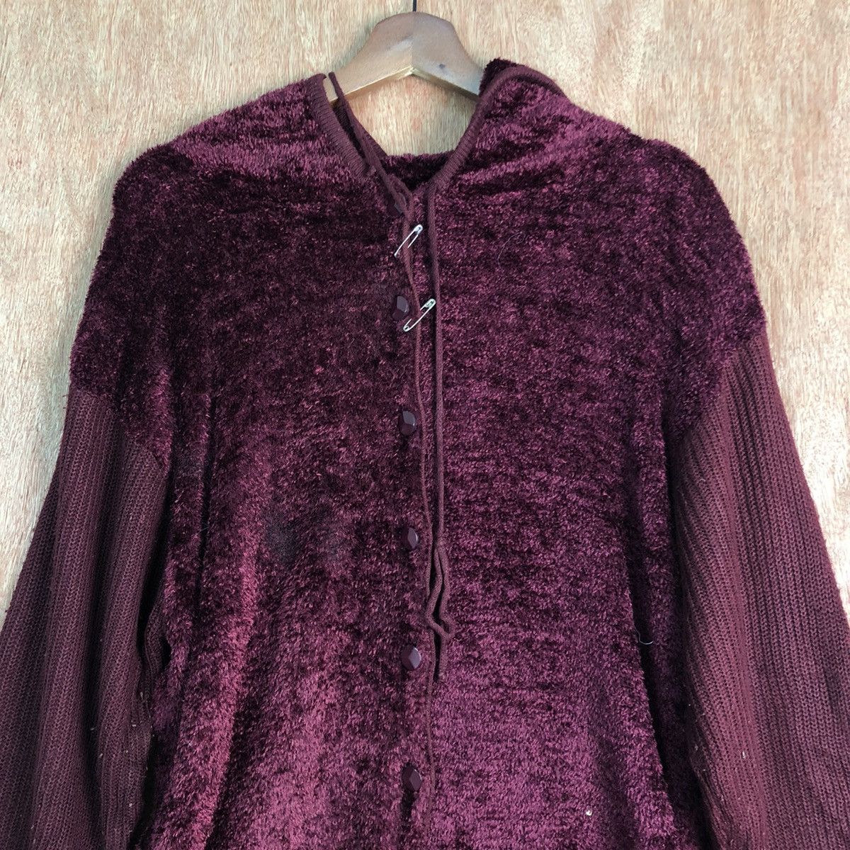 Aran Isles Knitwear × Cloak × Homespun Knitwear YZ Collection Maroon Mohair Knit Sweater Size US L / EU 52-54 / 3 - 8 Thumbnail