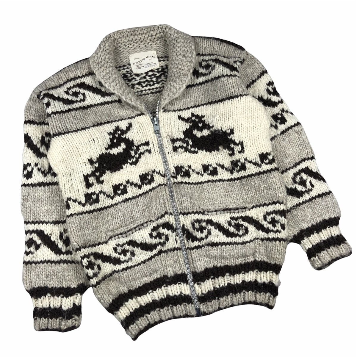 Native Vintage Cowichan Indian ‘Moose” Knit Sweater Kapital Size US M / EU 48-50 / 2 - 3 Thumbnail