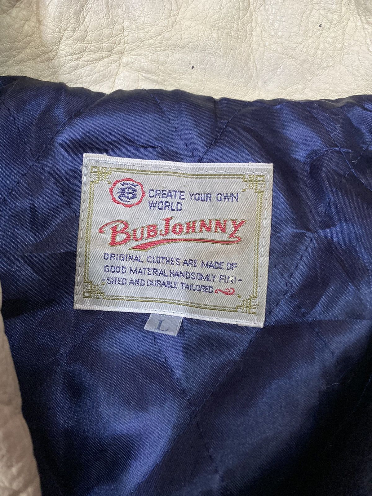 Vintage 💥Vtg BUBJOHNNY Wool/Leather Spell Out Logo Varsity Jacket Size US L / EU 52-54 / 3 - 11 Thumbnail