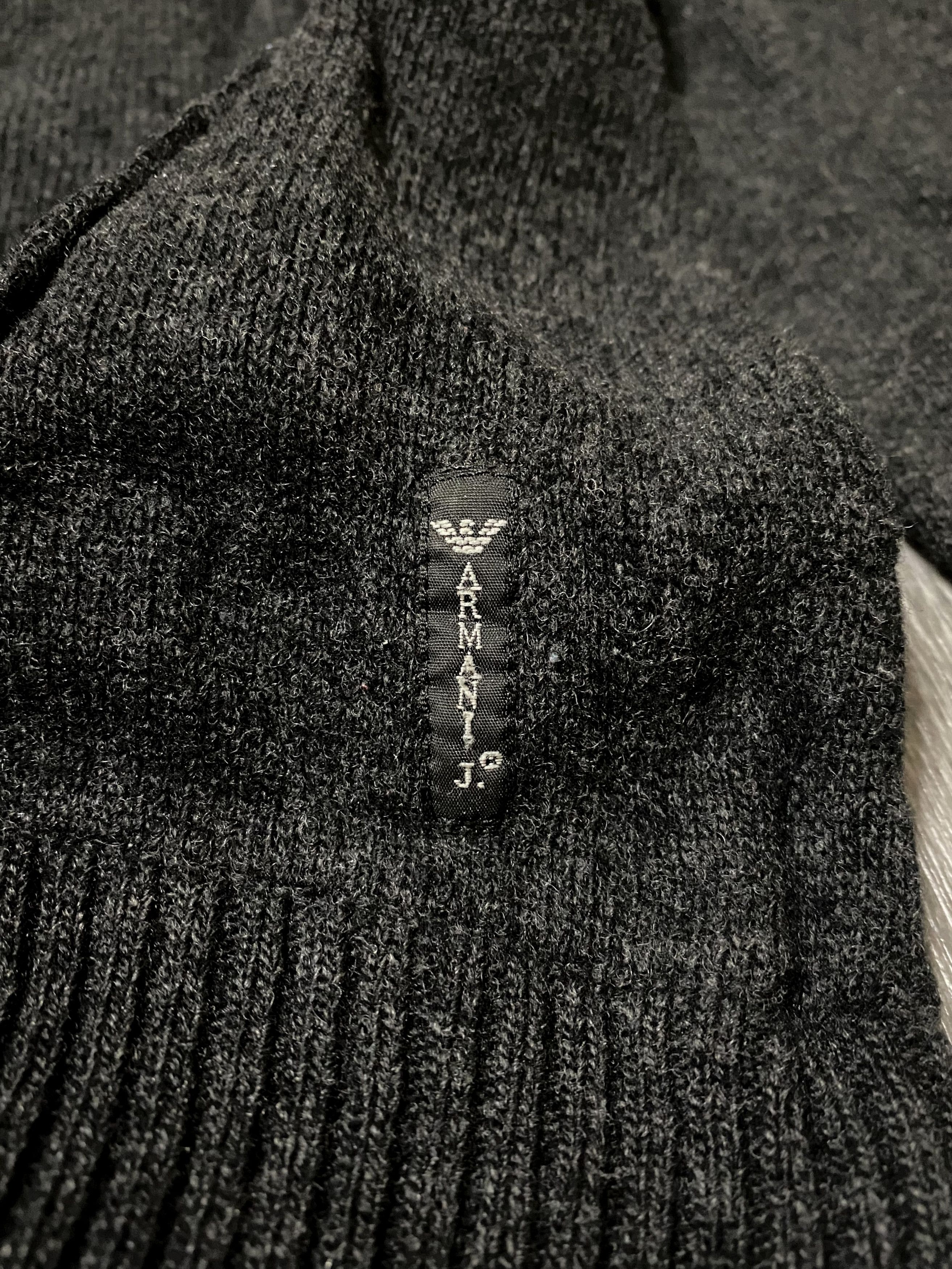 Giorgio Armani Grey Virgin Wool Heavy Knit Hooded Buttons Sweater Size US L / EU 52-54 / 3 - 8 Thumbnail