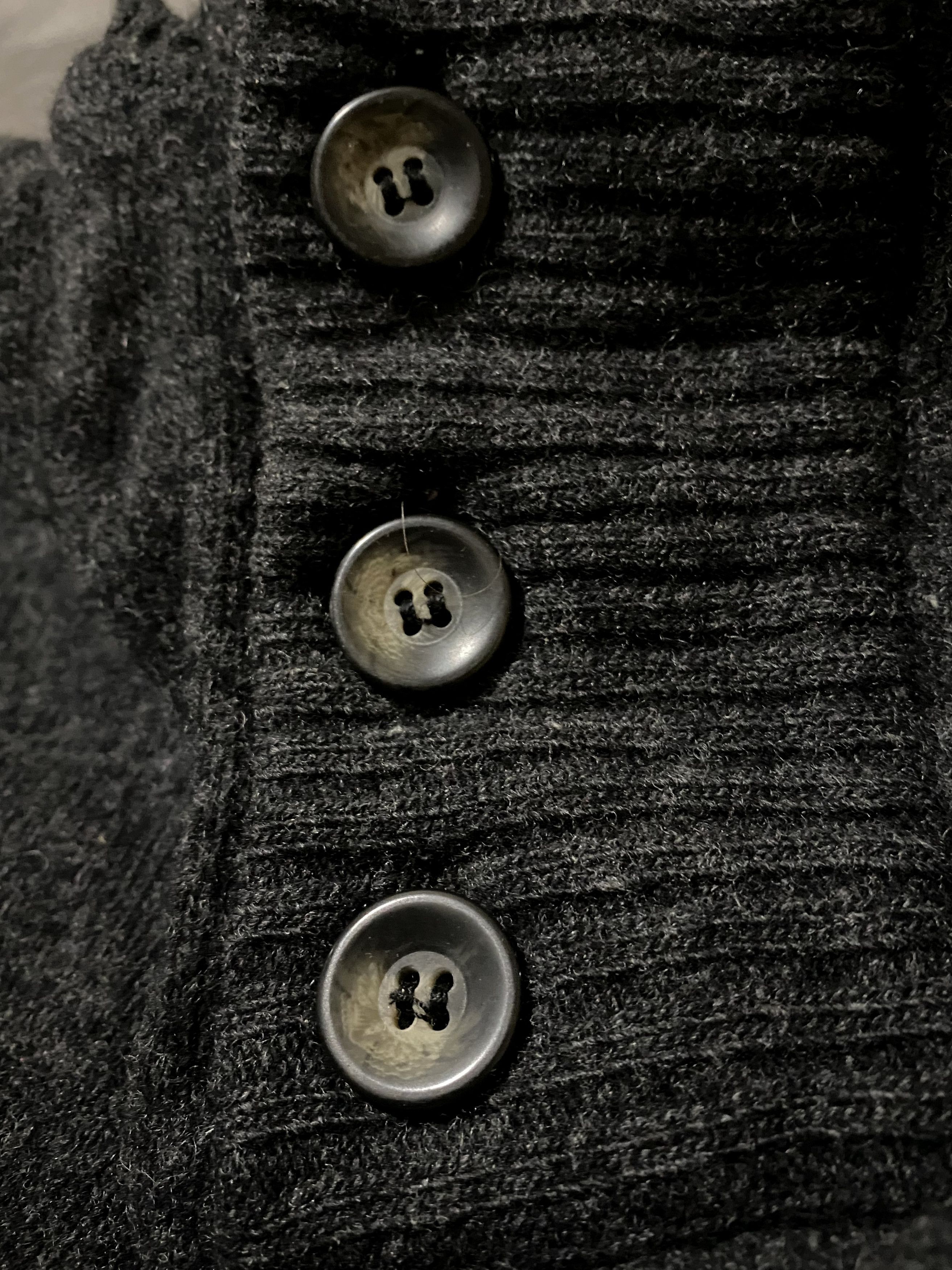 Giorgio Armani Grey Virgin Wool Heavy Knit Hooded Buttons Sweater Size US L / EU 52-54 / 3 - 4 Thumbnail