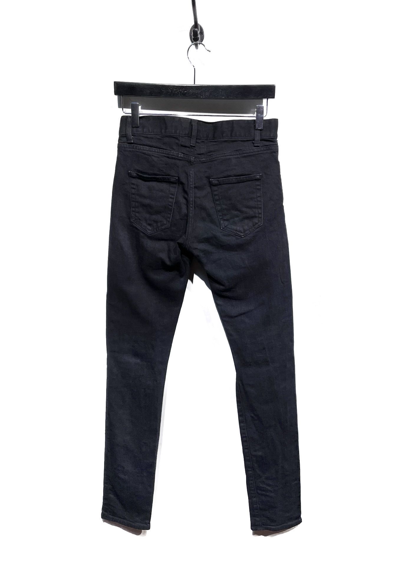 Saint Laurent D02 Black Knee Slit Skinny Jeans