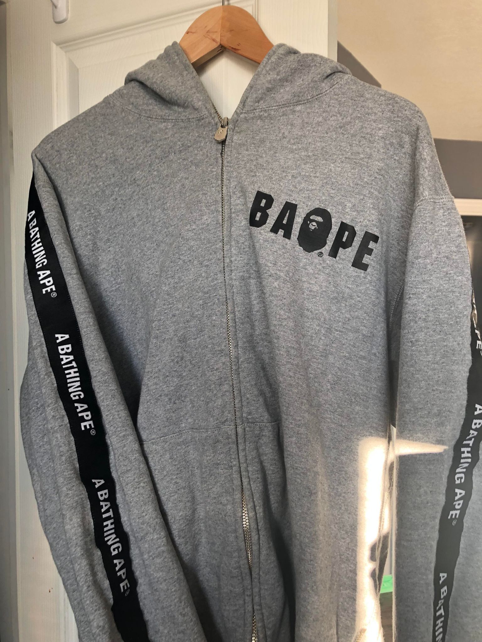 Bape Bape Full Zip Grey Hoodie Size US XL / EU 56 / 4 - 1 Thumbnail