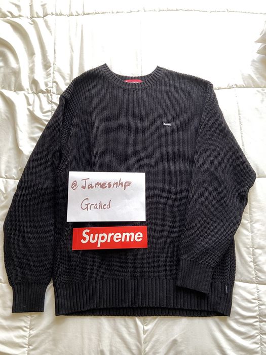 Supreme Supreme Black Mélange Rib Knit Sweater Sz L | Grailed