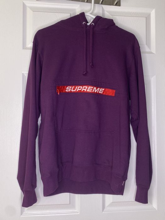 Supreme Supreme SS19 Zip Pouch Hooded Sweatshirt - Eggplant purple