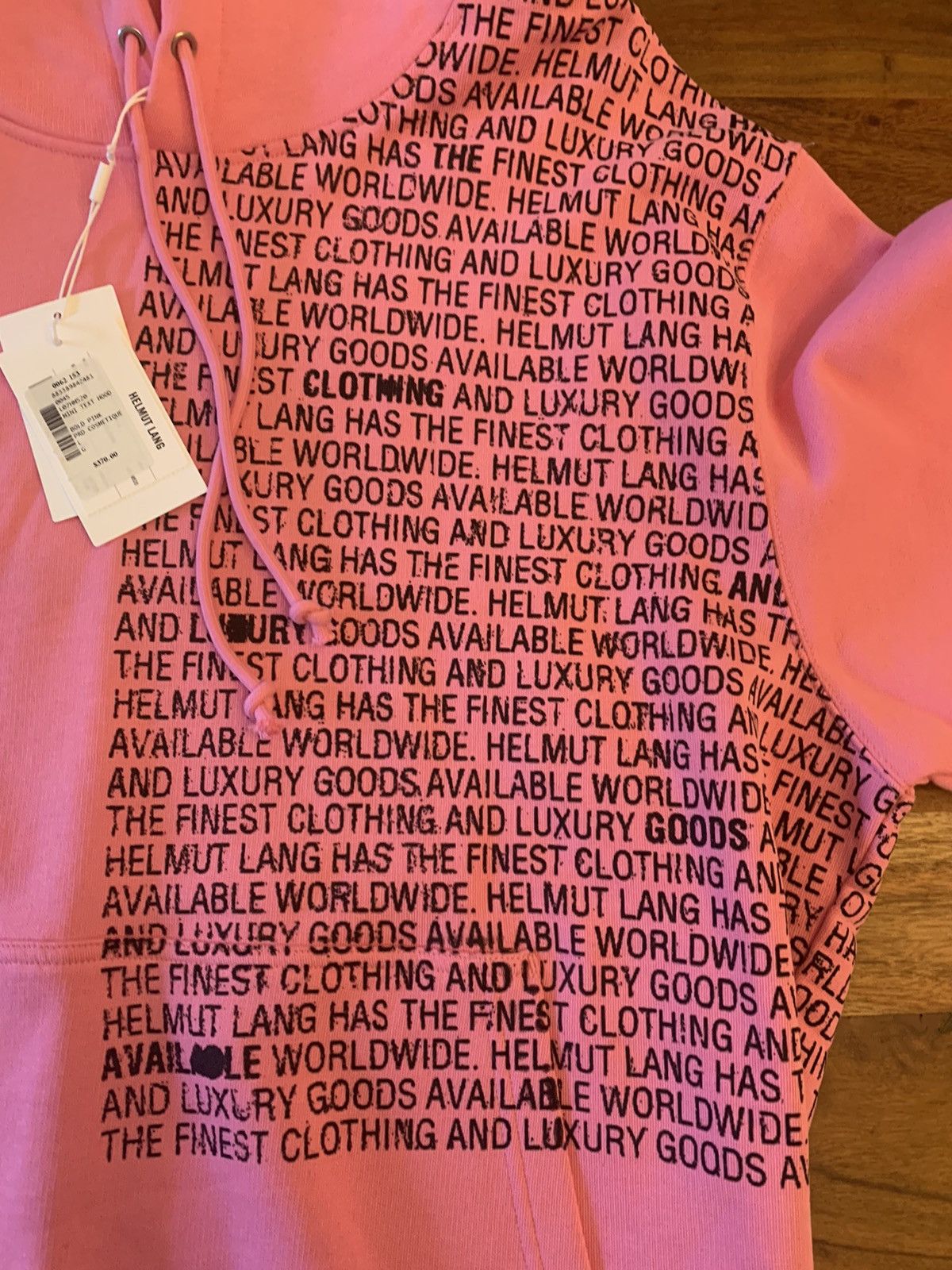Pink helmut lang hoodie hotsell