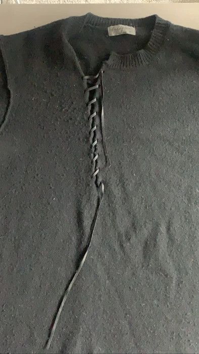 Yohji Yamamoto 7G STRING LEATHER CORD STRING ROUND NECK Size US L / EU 52-54 / 3 - 5 Thumbnail