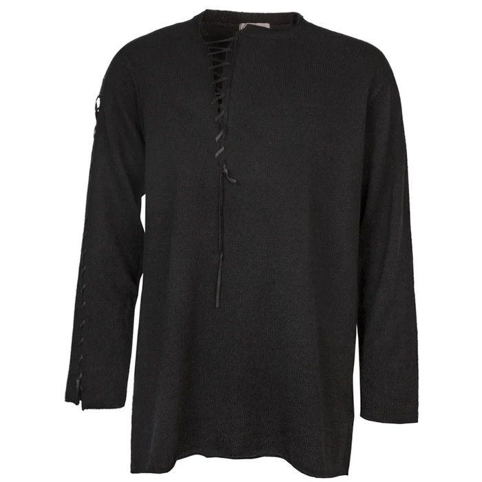 Yohji Yamamoto 7G STRING LEATHER CORD STRING ROUND NECK Size US L / EU 52-54 / 3 - 3 Thumbnail