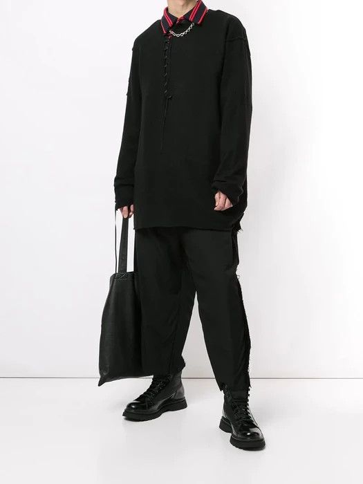 Yohji Yamamoto 7G STRING LEATHER CORD STRING ROUND NECK Size US L / EU 52-54 / 3 - 2 Thumbnail