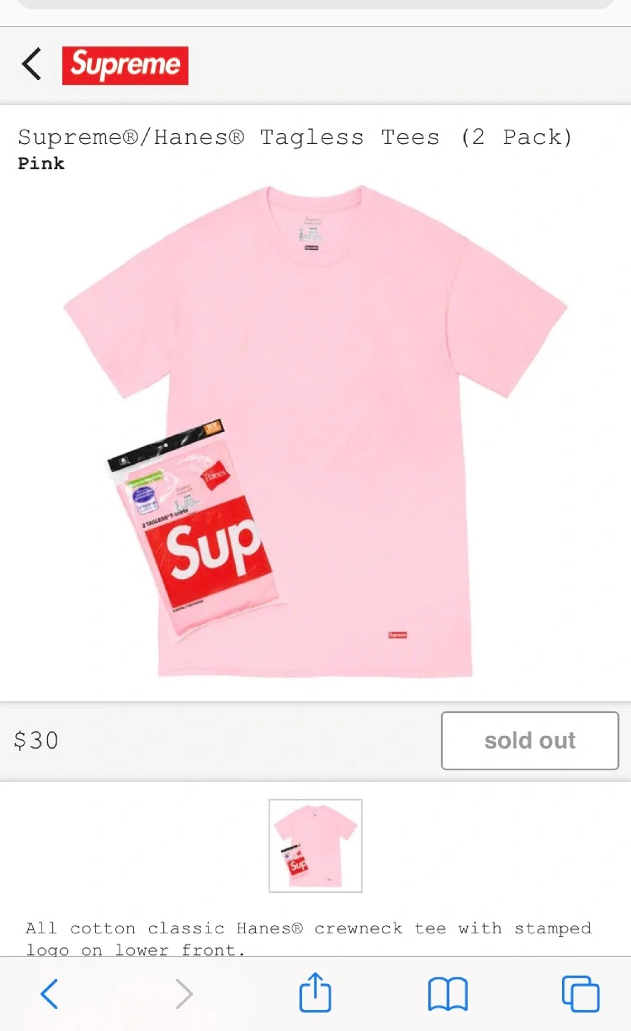 Supreme Supreme x Hanes PINK T-shirts | Grailed