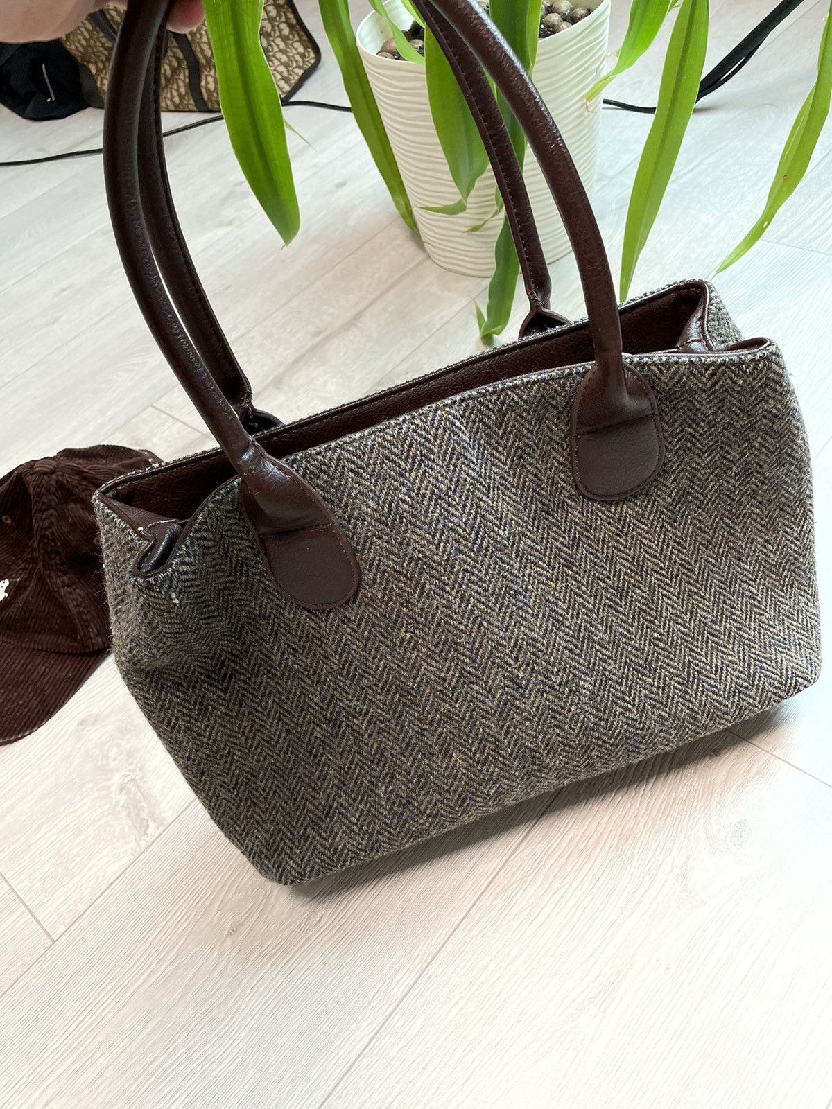 Harris Tweed × Vintage Harris Tweed Wool / Leather Vintage Beautiful Bag Size ONE SIZE - 5 Thumbnail