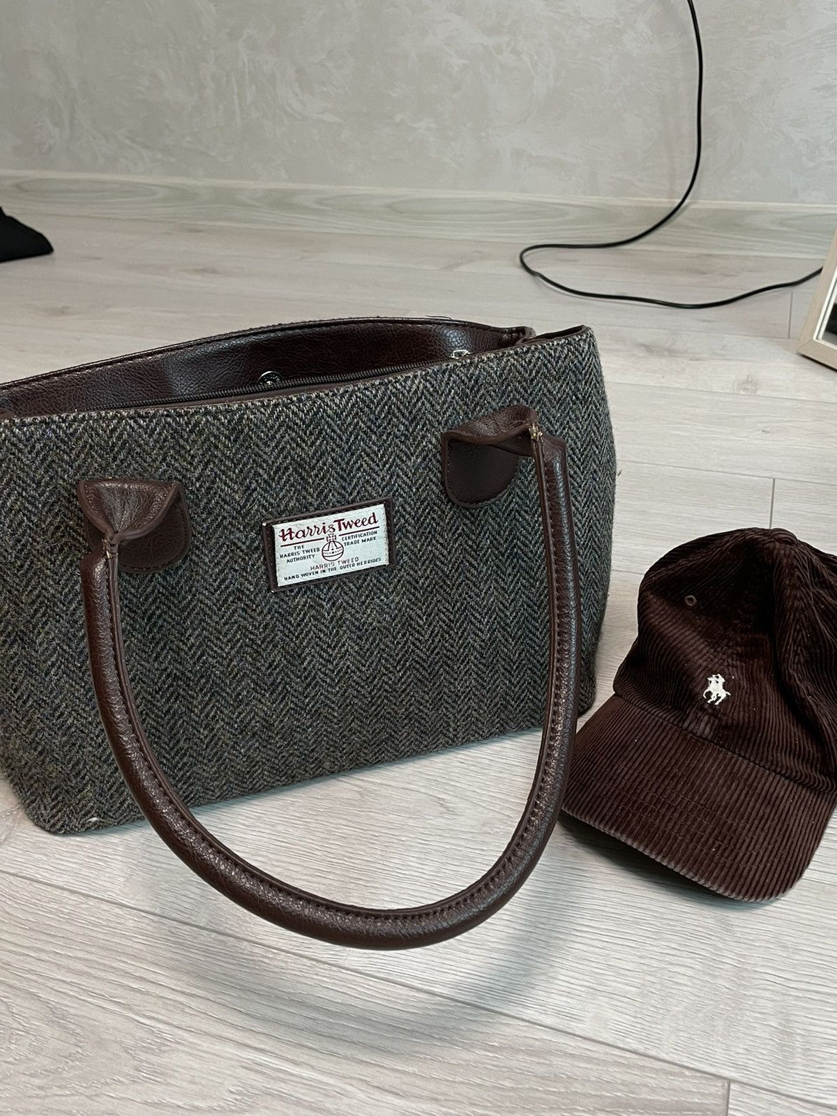 Harris Tweed × Vintage Harris Tweed Wool / Leather Vintage Beautiful Bag Size ONE SIZE - 2 Thumbnail