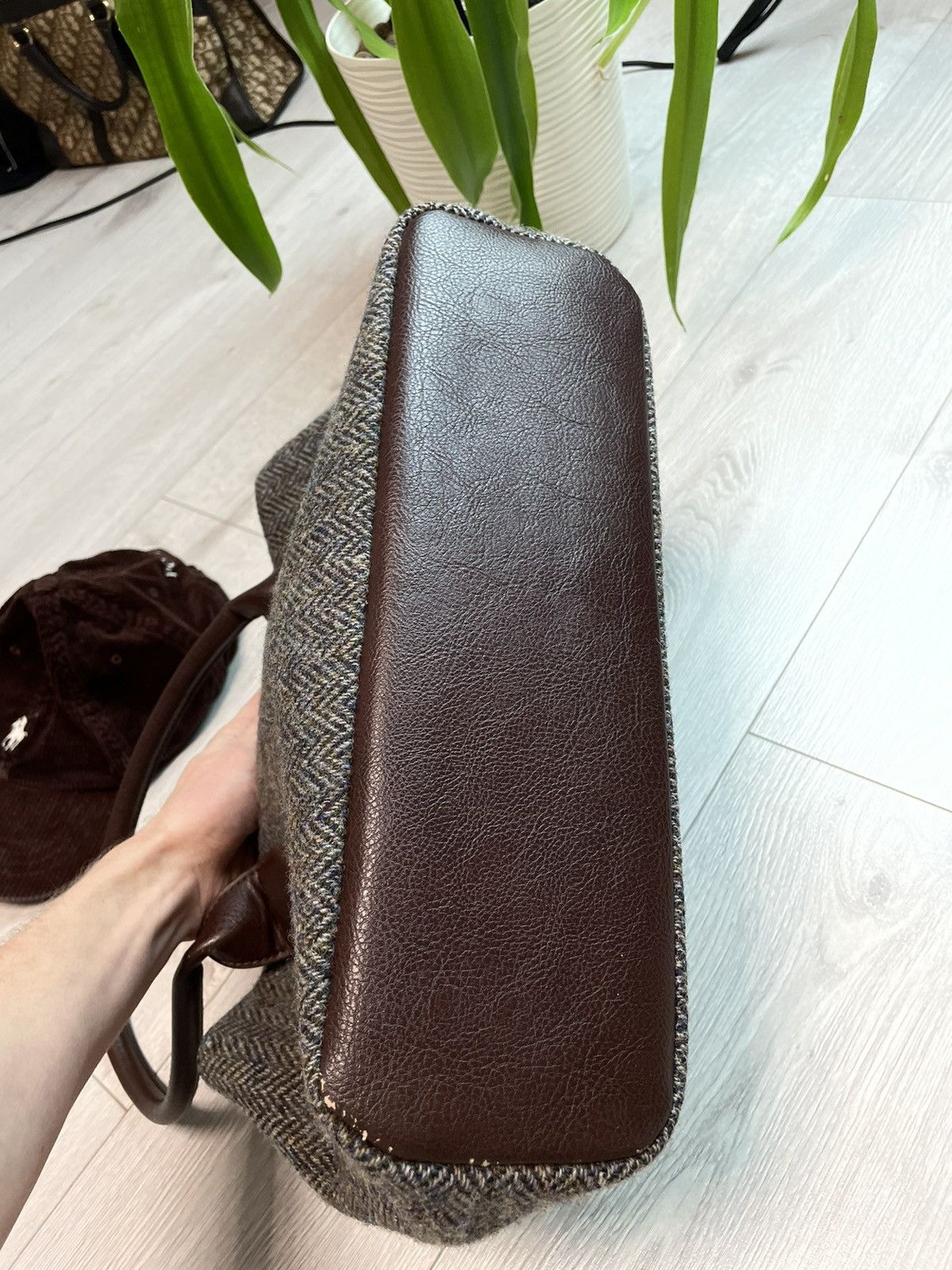 Harris Tweed × Vintage Harris Tweed Wool / Leather Vintage Beautiful Bag Size ONE SIZE - 6 Thumbnail