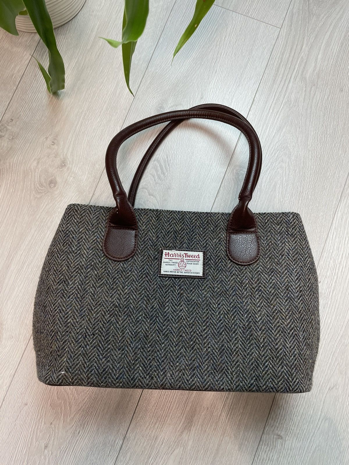 Harris Tweed × Vintage Harris Tweed Wool / Leather Vintage Beautiful Bag Size ONE SIZE - 1 Thumbnail